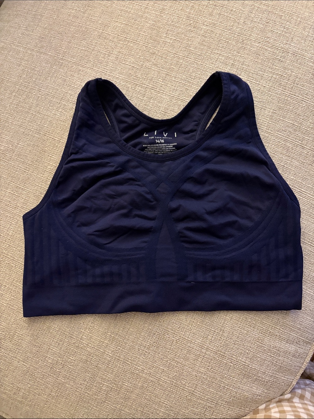 Lane Bryant Navy Seamless Support Sports Bra